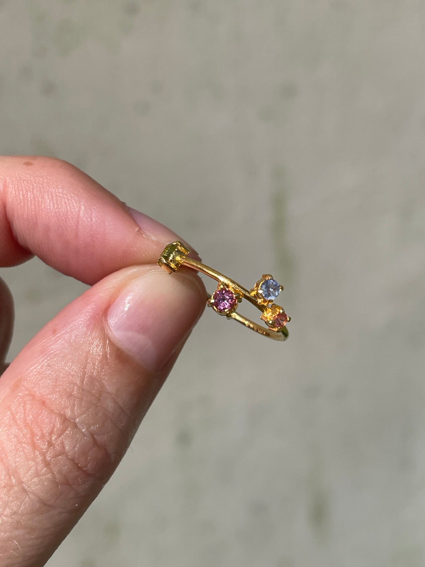 Galaxy Ring Gold with Candy Coloured Sapphires size 6.5