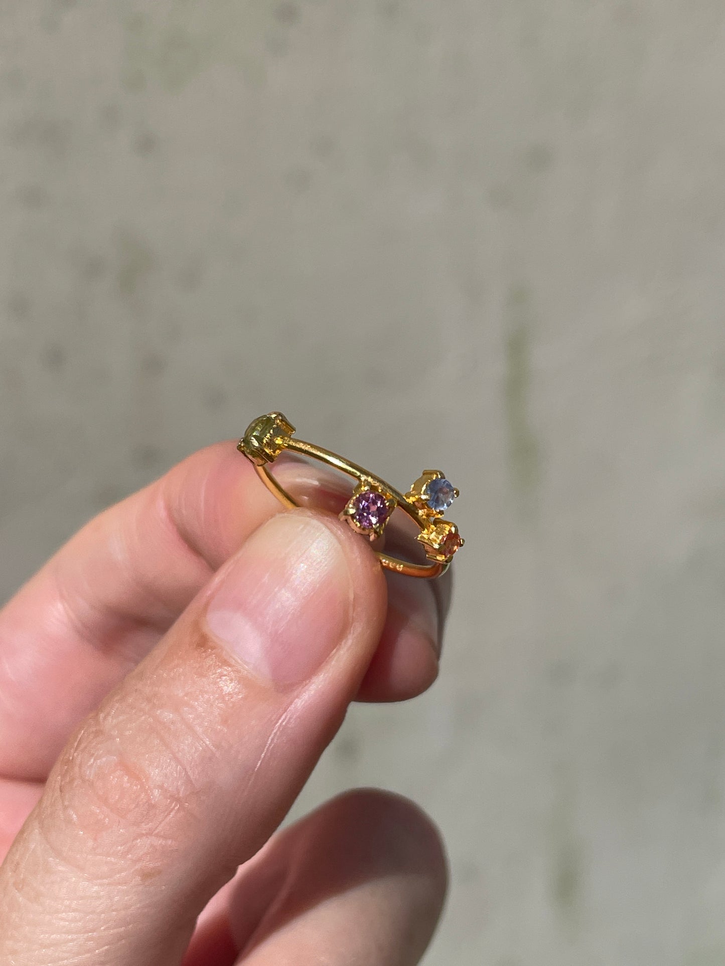 Galaxy Ring Gold with Candy Coloured Sapphires size 6.5
