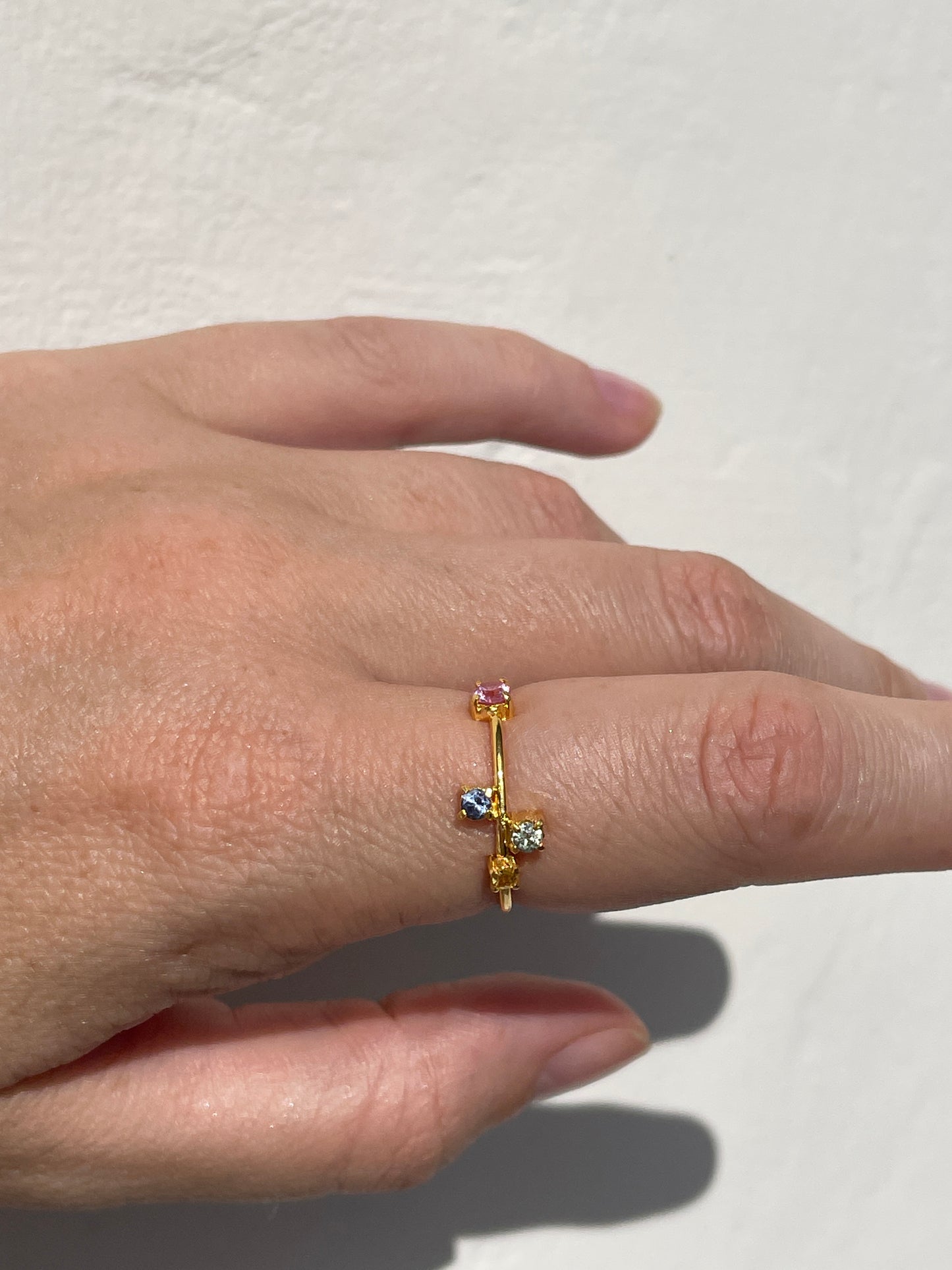 Galaxy Ring Gold with Candy Coloured Sapphires size 7.5