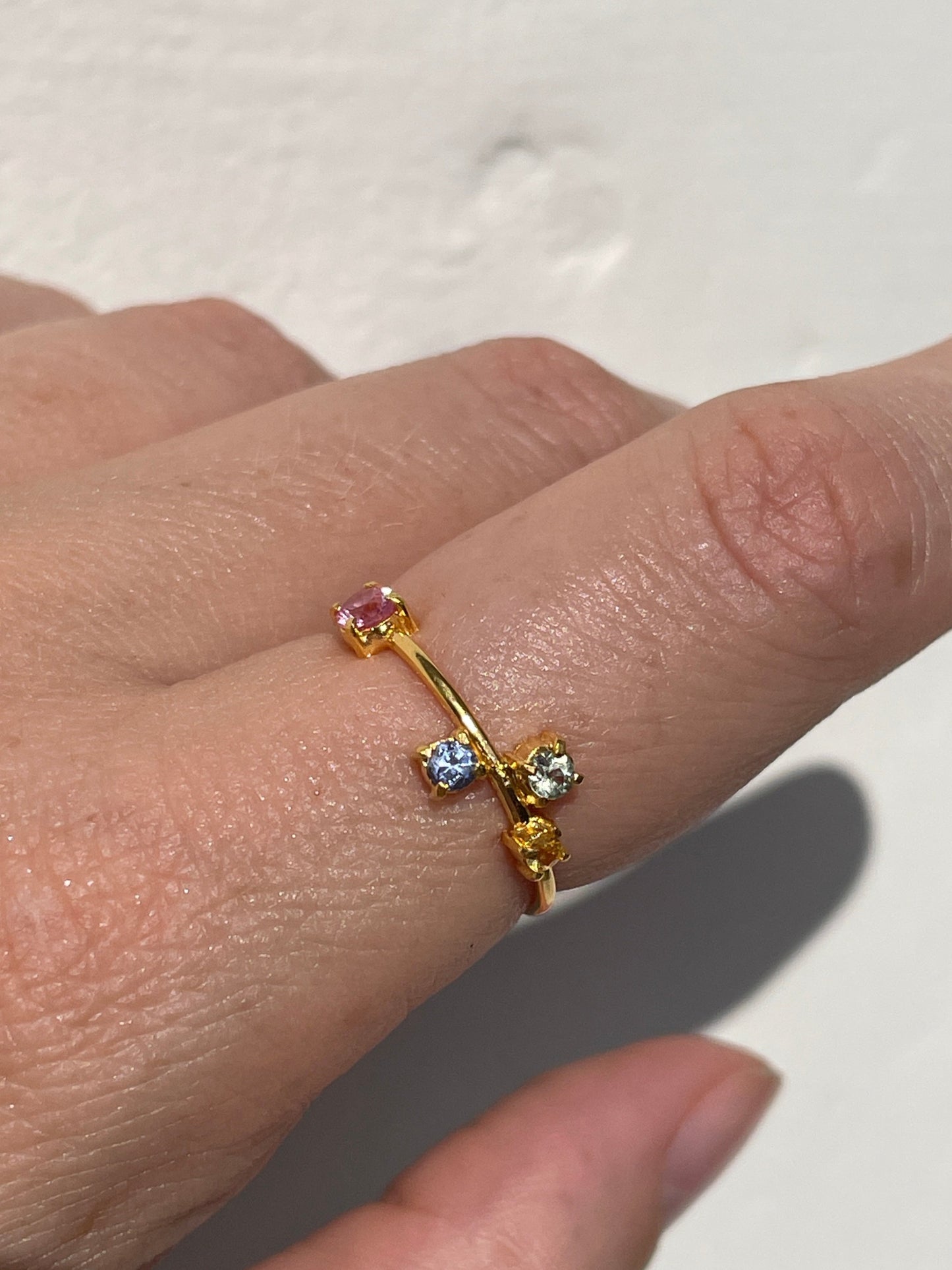 Galaxy Ring Gold with Candy Coloured Sapphires size 7.5