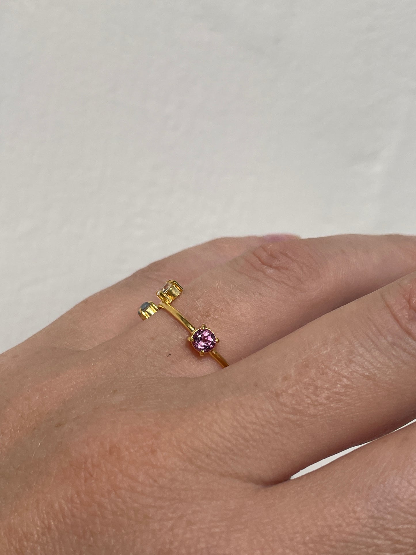 Galaxy Ring Gold with Pink, Blue & White Sapphires - size 7