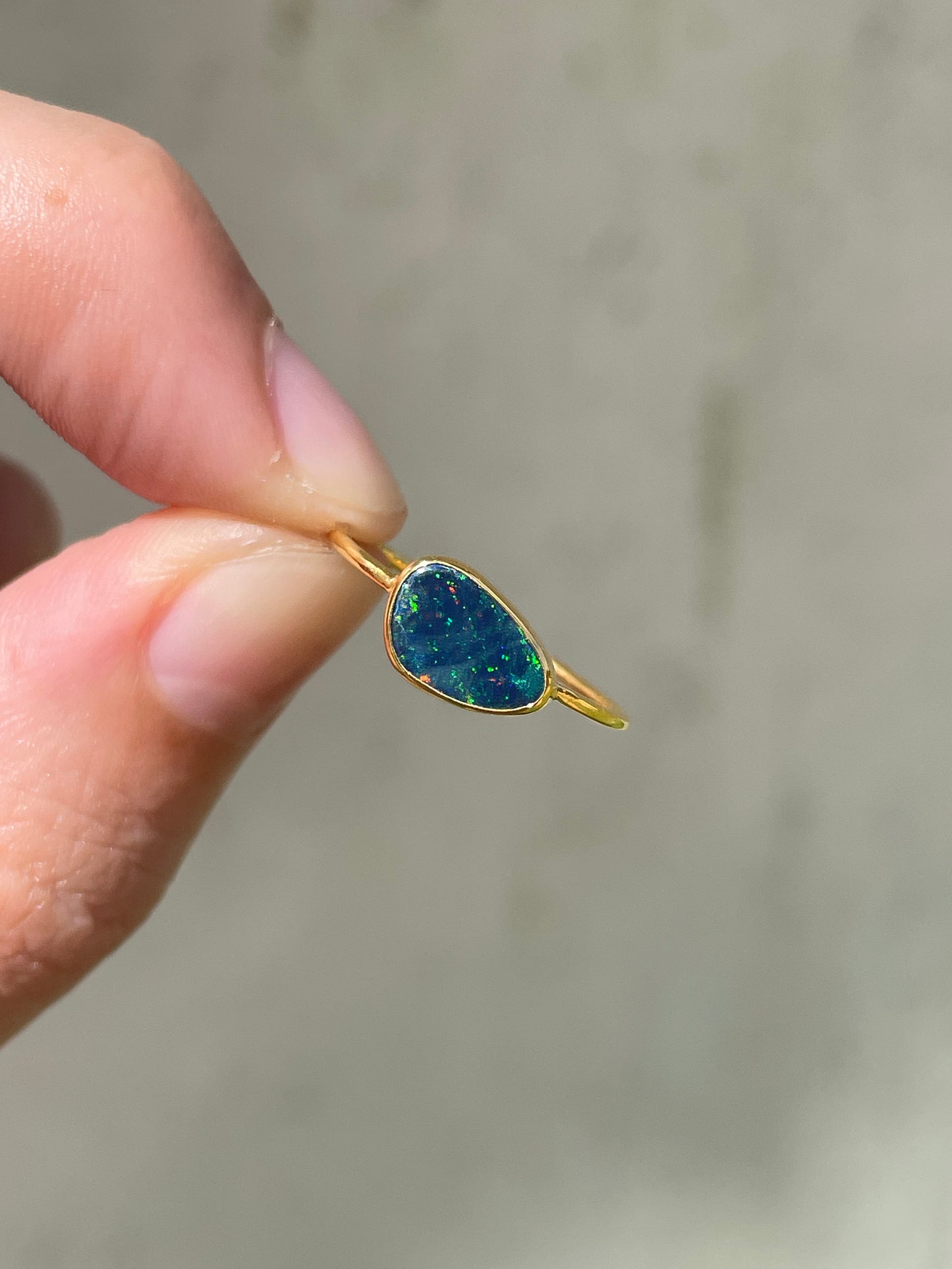 Opal Ring Gold Small - 8 - Size 7.5