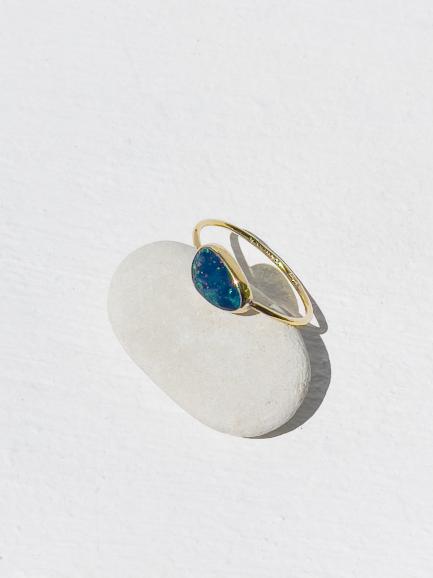 Opal Ring Gold Small - 8 - Size 7.5