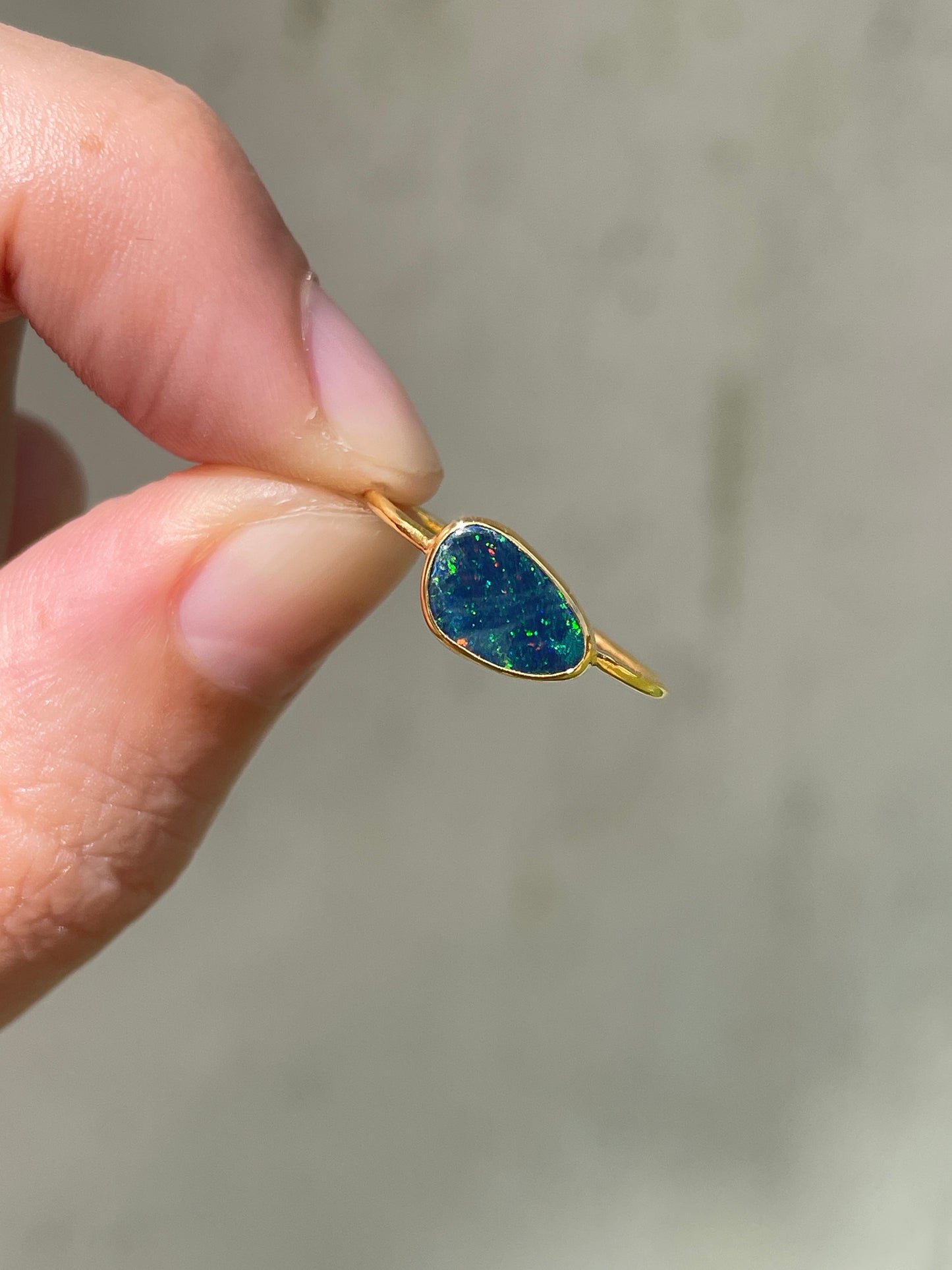 Opal Ring Gold Small - 8 - Size 7.5