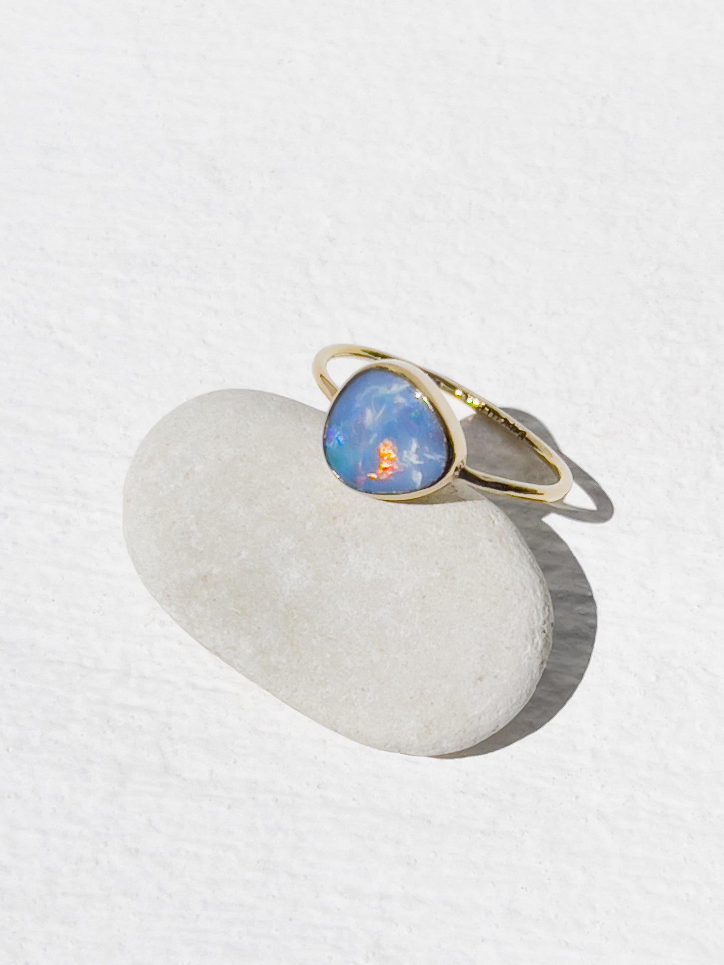 Opal Ring Gold Large - 2 -size 6.5