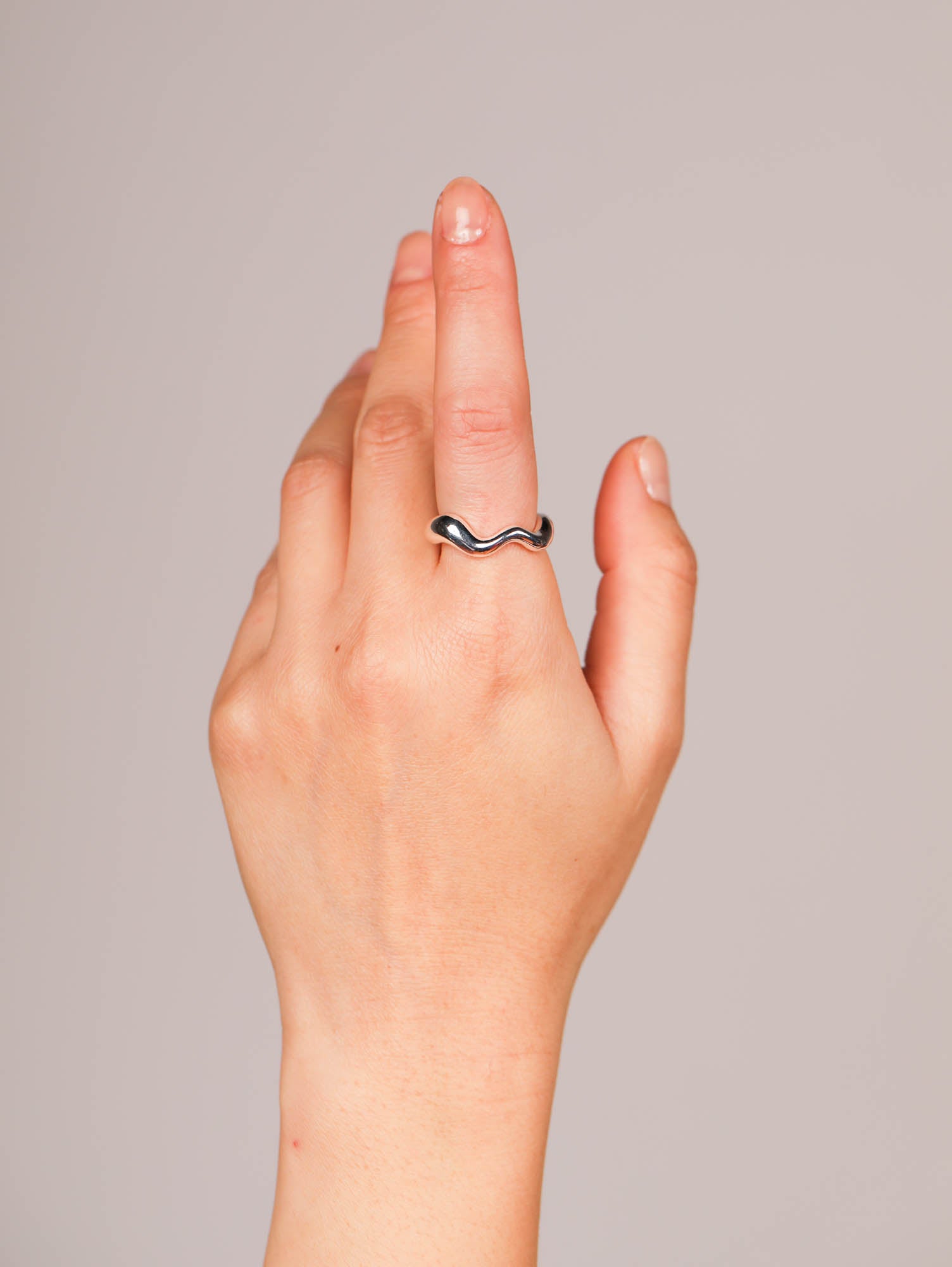 Ring silver Wave minimal style Organic shape wave chunky gold 925 silver 22kt gold jewellery woman Bali female style Australia handmade Melbourne n maka