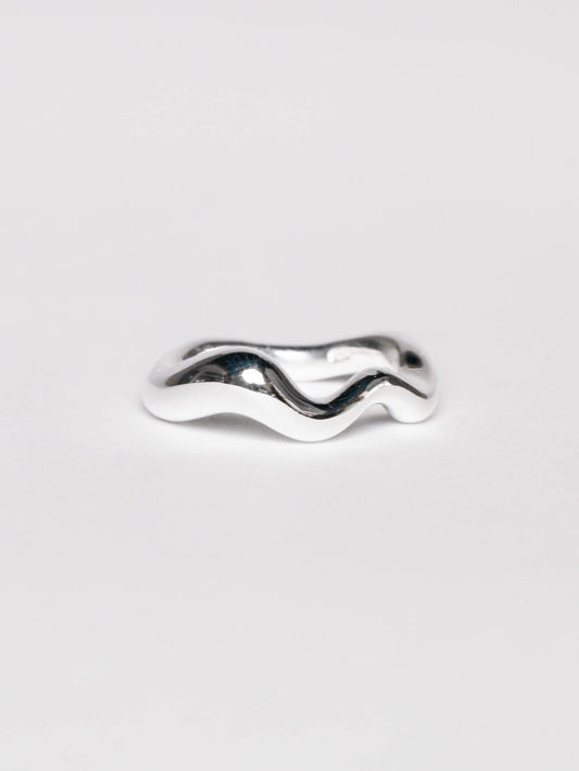 Nāmaka wave ring in sterling silver
