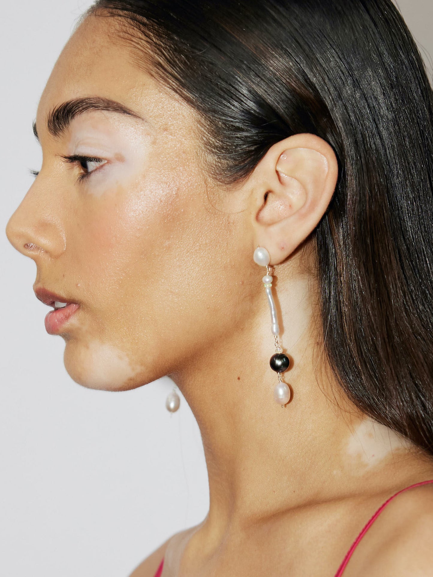 Tahitian Black Pearl & Opal Drop Earrings