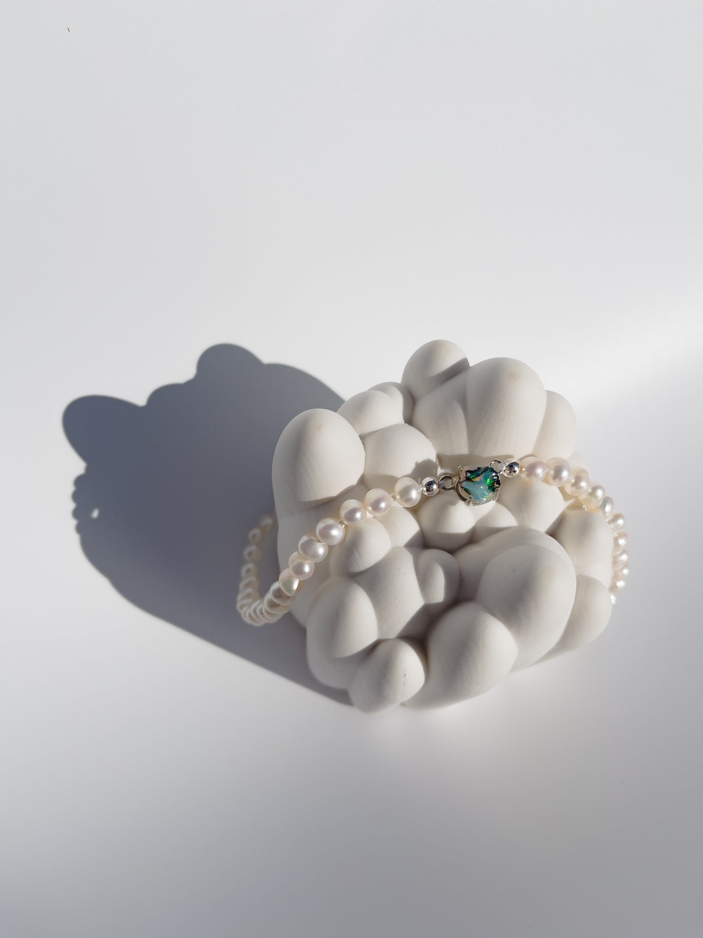 Pearl & Raw Opal Choker Necklace